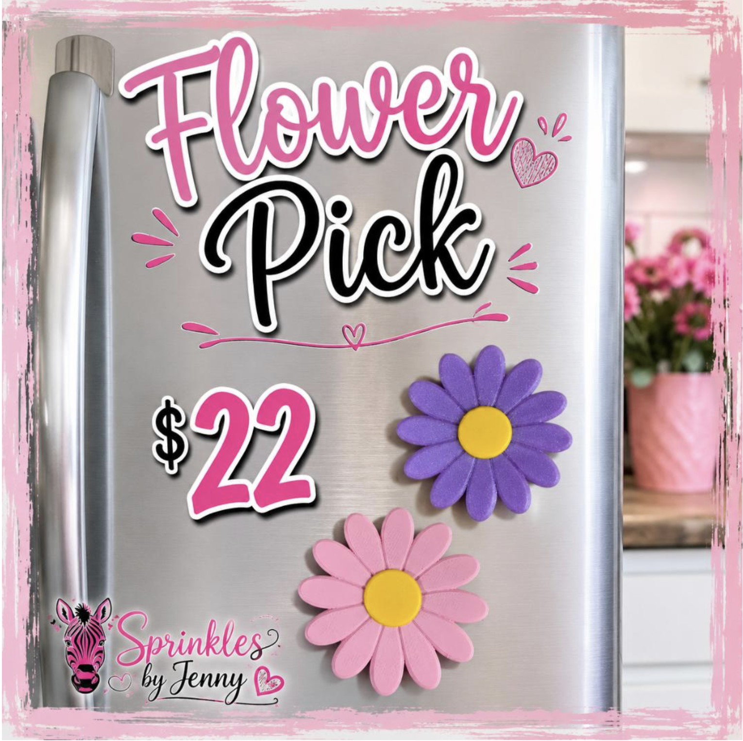 Flower Pick Magnet